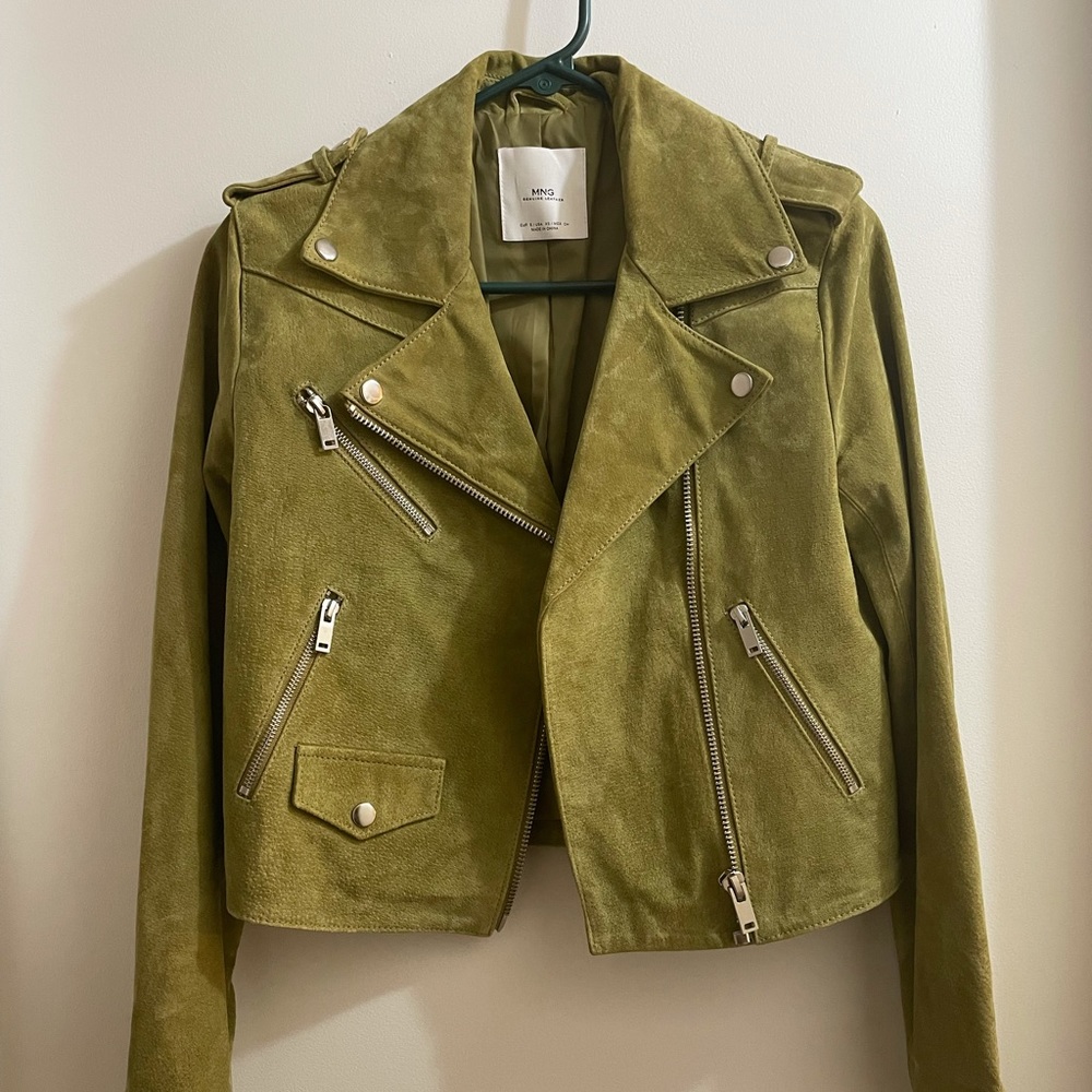 Mango Leather Jacket—XS